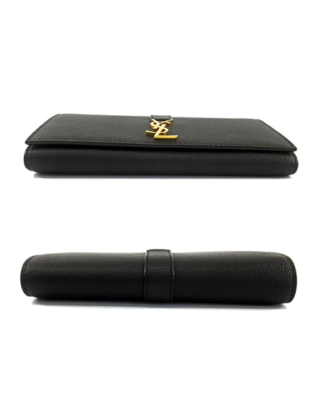 Saint Laurent Ten YSL Line Large Flap Wallet Gold Black - Picture 3 of 10